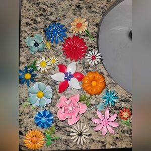 Colorful Floral Brooch Set